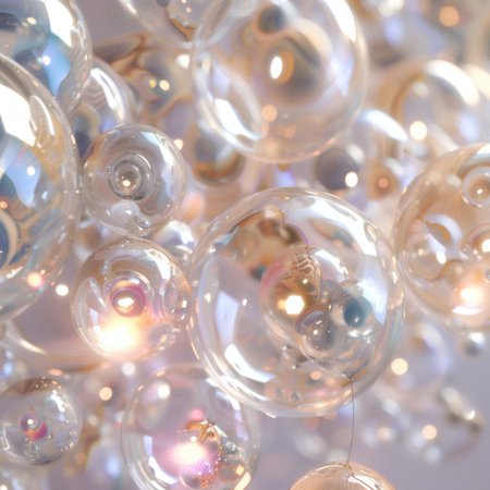 abstract background of light bulbs with bokeh effect, close upの素材