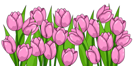 Spring flowers. Tulipsのイラスト素材