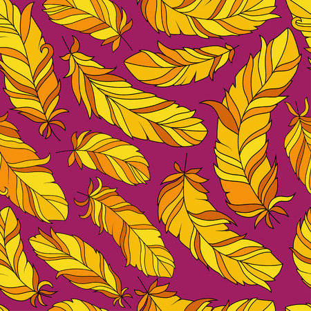 Pattern of colored feathersのイラスト素材