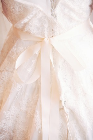 white wedding dress of the brideの写真素材
