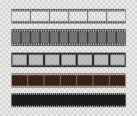 Film strip templates. Creative vector illustration of old retro film strip frame set. Abstract concept graphic element. Vector illustrationのイラスト素材