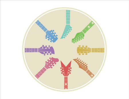 Vector guitar shop . Music icon for audio store. Creative festival poster, flyer, brochure templateのイラスト素材