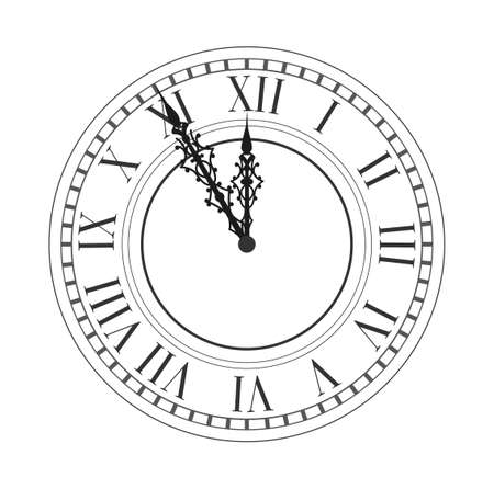 Vintage clock. Vector antique old clock. Vector illustrationのイラスト素材