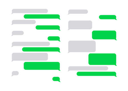 Message bubbles chat vector. Chat speech bubbles in a flat design. Collection of chat speech bubbles. Place your own text to the message cloudsのイラスト素材