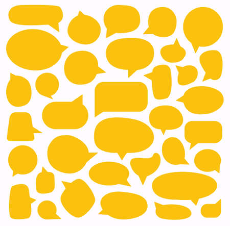 Set of blank speech bubble in flat design, sticker for chat symbol. Vectorのイラスト素材