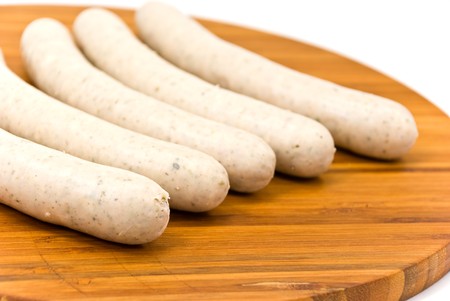 sausage isolated on a white backgroundの写真素材