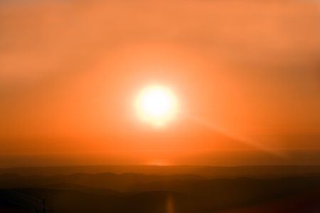 sunset at coast of the sea,south Portugal.Algarve Coast