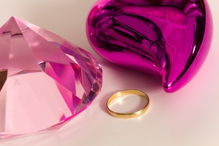 gold rings on the background の写真素材