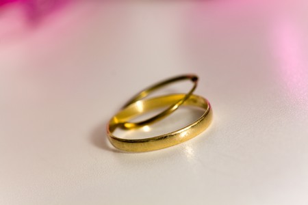 gold rings on the background の写真素材
