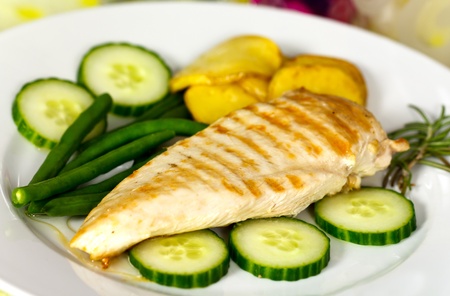 grilled chicken breast with green beans 