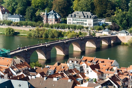 Bridge in Heidelberg, Germanyの写真素材
