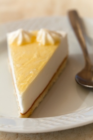 Cheese cake with whipped creamの写真素材