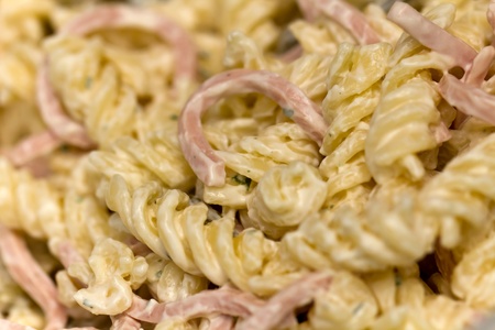 A pasta salad with vegetable noodlesの写真素材