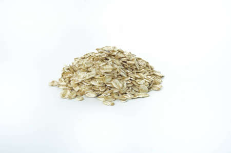 Jumboporridge oats on white backgroundの写真素材