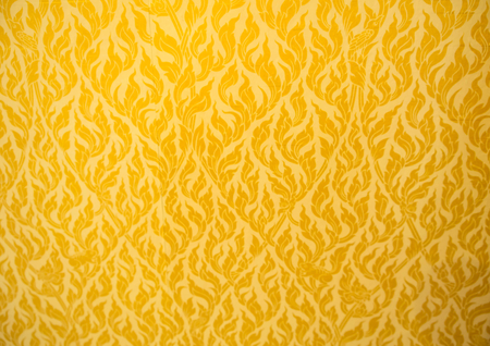 Close Up of gold fabric delicate at stripe pattern background.の写真素材
