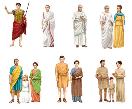 Illustration of people in Ancient roman society.のイラスト素材