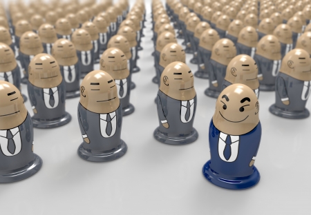 business man stand out from the crowd with leadershipの写真素材