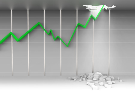 stock chart breaking ceiling show bullish stock marketの写真素材