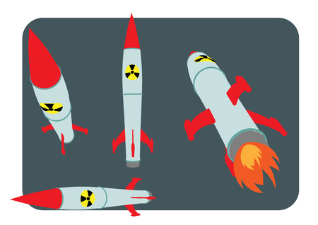 set of nuke nuclear atomic bomb vector illustrationのイラスト素材