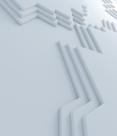 abstract white geometry render background mimic architecture elementの写真素材