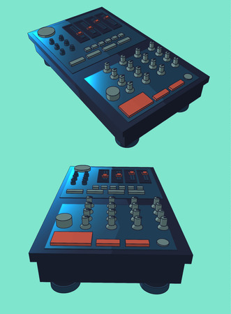 simple  digital turntable illustration separate line color and light
のイラスト素材