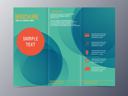 modern blue green brochure template with minimal styleのイラスト素材