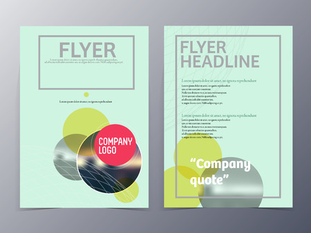 green minimal style flyer template  vector illustration for use as product presentation or company presentationのイラスト素材