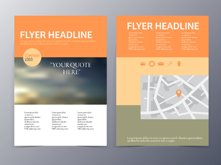 flyer template tri-fold vector illustration for use as product presentation or company annual reportのイラスト素材