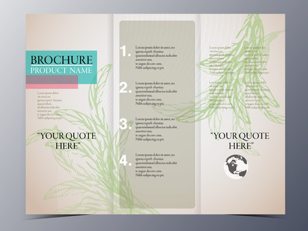 hand drawn vintage style brochure template tri-fold vector illustration for use as product presentation or company presentationのイラスト素材