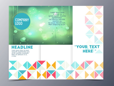 colorful graphic element style brochure template tri-fold のイラスト素材