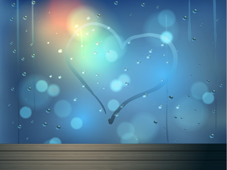 heart and bokeh on mirrorvector abstract background for use as card,brochure,banner,in wedding or valentine's dayのイラスト素材