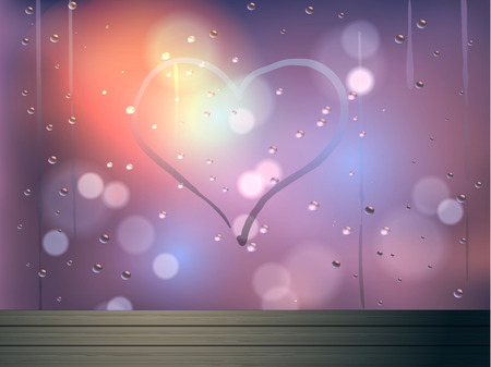 heart and bokeh on mirrorvector abstract background for use as card,brochure,banner,in wedding or valentine's dayのイラスト素材
