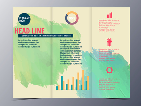 abstract colorful geometric pattern brochure design template vector mock up for use as company anual report, poster,flyerのイラスト素材