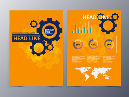 abstract colorful geometric pattern brochure design template vector mock up for use as company anual report, poster,flyerのイラスト素材