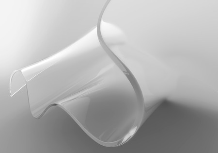 transparent geometric glass wave abstract background for use as technology related conceptの写真素材