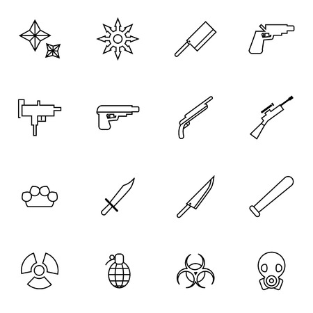 weapon and arms icons set vector illustration For Mobile, Web And Applicationsのイラスト素材