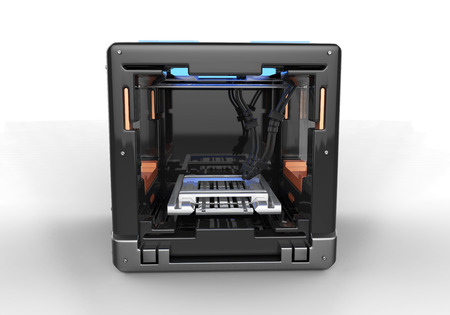 3d rendering  of  conceptual  design 3d printerの写真素材