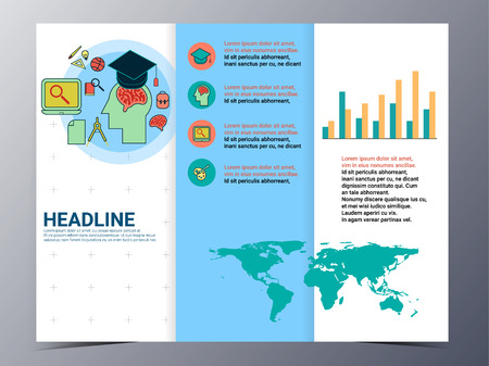 education and school pattern brochure design template vector tri-fold for use as  poster,flyerのイラスト素材