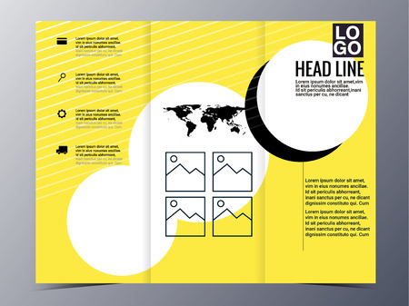 abstract  geometric pattern brochure design template vector tri-fold for use as company annual report, poster,flyerのイラスト素材