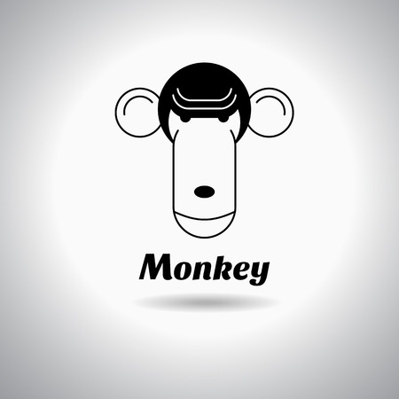 monkey  vector illustration for use as logo design template ,chinese new year,year of the monkey.のイラスト素材