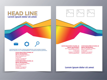 business and technology brochure design template in A4 size  for use as company annual 
report, posterのイラスト素材