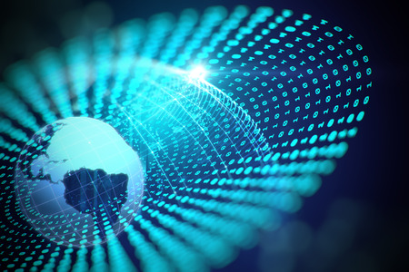 earth futuristic technology abstract background illustrationの写真素材