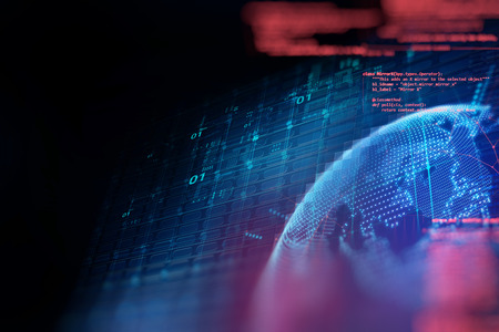 blur and defocus earth futuristic technology abstract background illustrationの写真素材