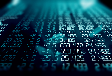 financial stock market graph on technology abstract backgroundの写真素材