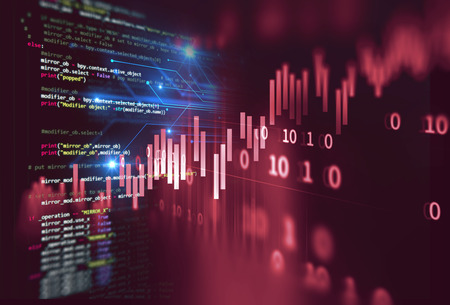 financial stock market graph on technology abstract background