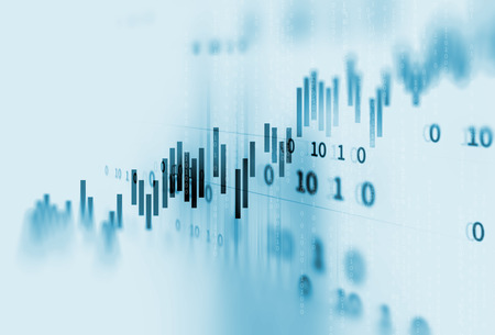 financial stock market graph on technology abstract background