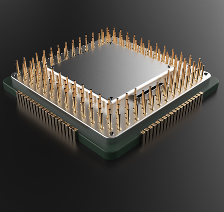 3d rendering of hi technology Central Computer Processors CPU with clipping path