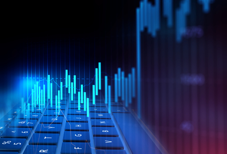 financial stock market graph on technology abstract background 
