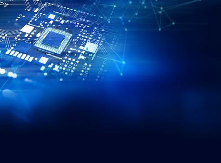 3d rendering futuristic blue circuit board background illustration