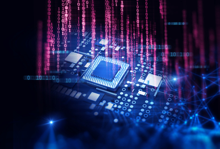 3d rendering futuristic blue circuit board background illustration